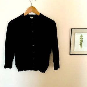 J. Crew 3/4 sleeve cardigan black